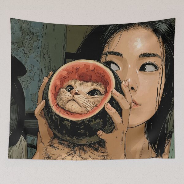 Item preview, Cat love watermelon designed and sold by ArtifactsLab.