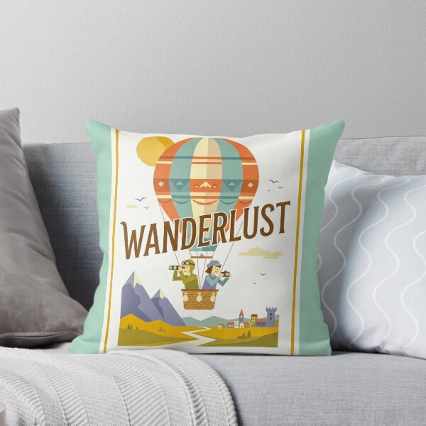 Item preview, Wanderlust Hot Air Balloon Vintage Travel Poster designed and sold by hattie's.