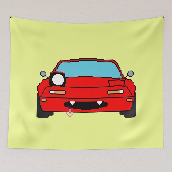 Item preview, Winking Pop Up Headlights Japanese Roadster Pixel Art designed and sold by OpenTabsDesigns.