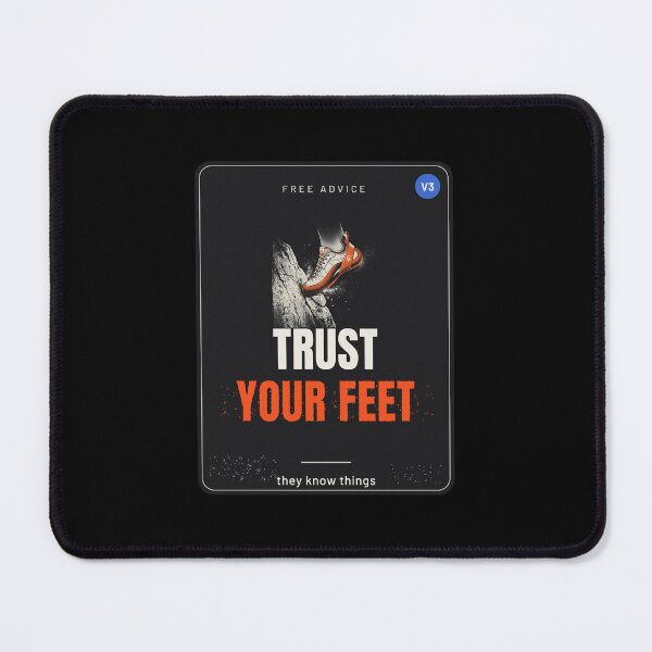 Item preview, Trust Your Feet - Classic Climbing Advice Route Tag designed and sold by OneMoreClub.