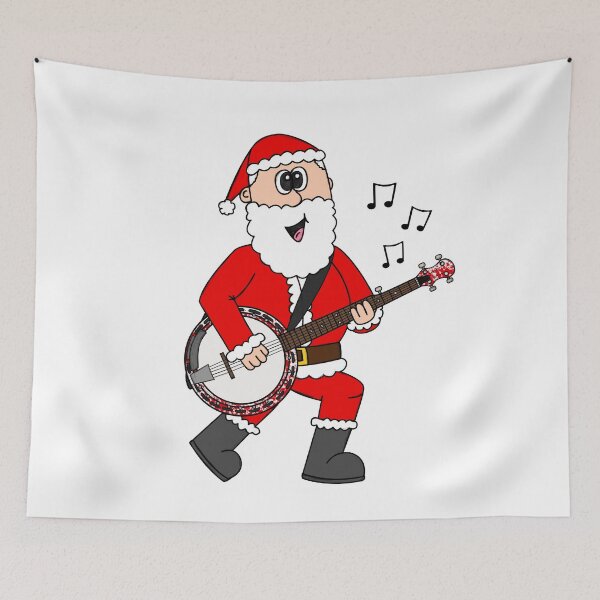 Item preview, Santa Playing Banjo, Christmas Banjoist Folk Musician designed and sold by doodlerob.