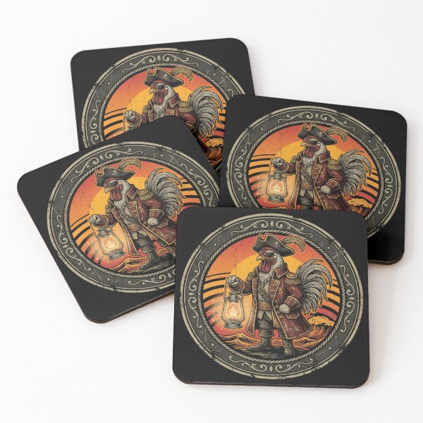Item preview, Retro Pirate Crier Rooster Vintage Badge designed and sold by DuckOddity.