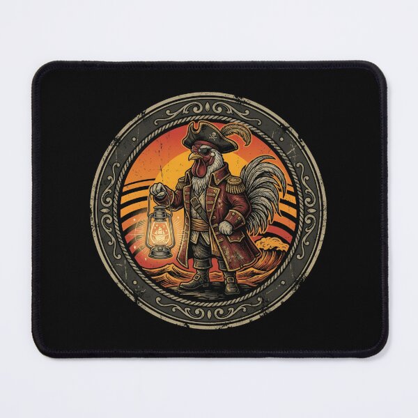 Item preview, Retro Pirate Crier Rooster Vintage Badge designed and sold by DuckOddity.