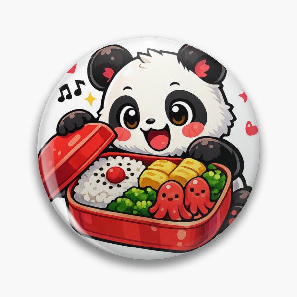 Item preview, Kawaii Panda Opening a Japanese Bento Box | Cute Lunch Box Vector Sticker designed and sold by kawaii animal store (in Japan).