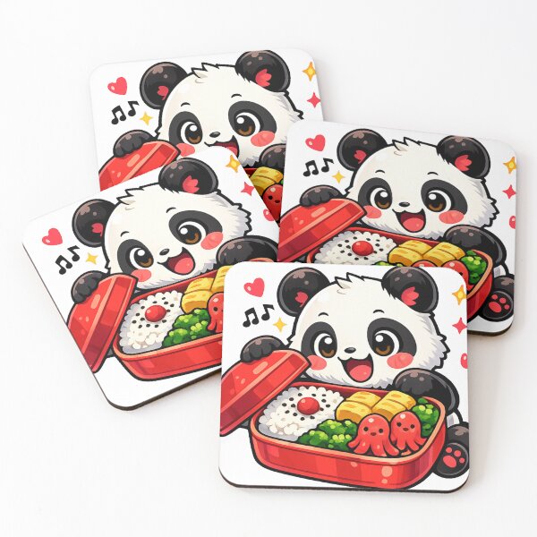 Item preview, Kawaii Panda Opening a Japanese Bento Box | Cute Lunch Box Vector Sticker designed and sold by kawaii animal store (in Japan).