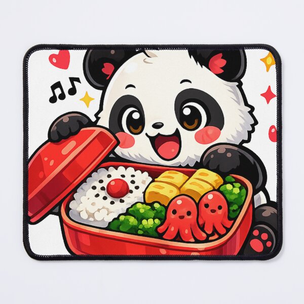 Item preview, Kawaii Panda Opening a Japanese Bento Box | Cute Lunch Box Vector Sticker designed and sold by kawaii animal store (in Japan).