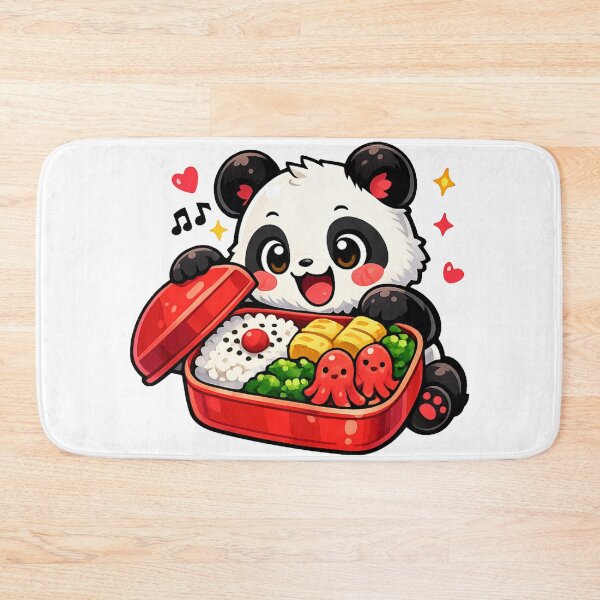 Item preview, Kawaii Panda Opening a Japanese Bento Box | Cute Lunch Box Vector Sticker designed and sold by kawaii animal store (in Japan).