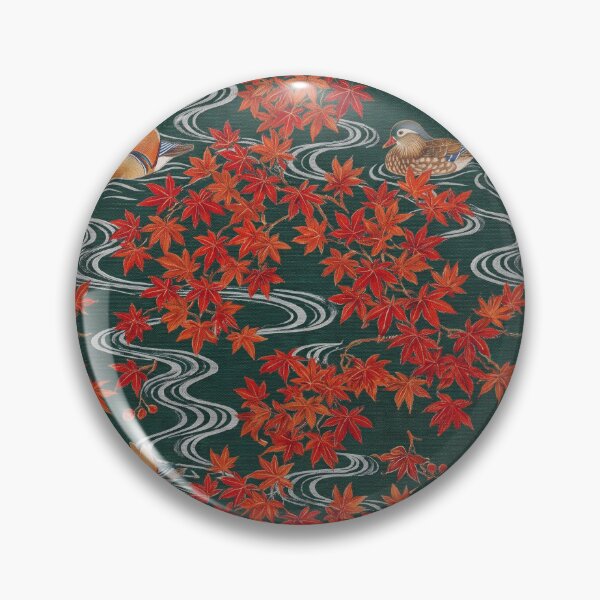 Item preview, Vintage Kacho-ga Mandarin Duck and Autumn Maple Pattern designed and sold by ArtfulAlchemy1.