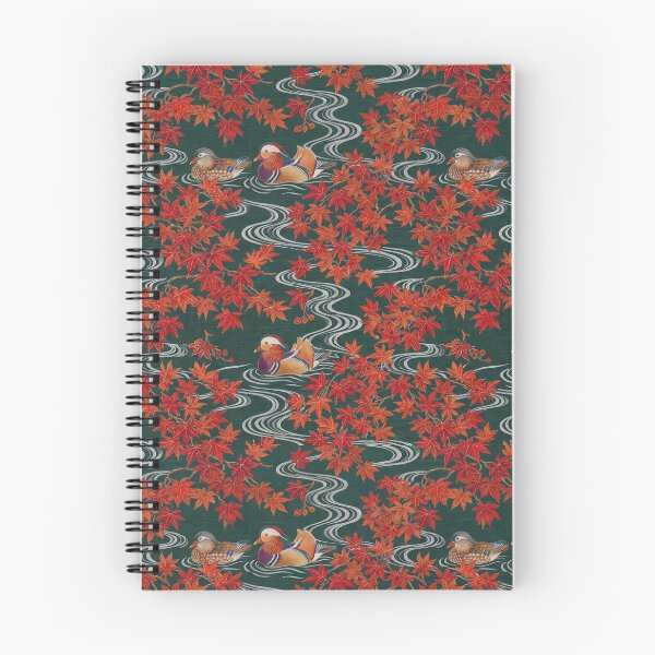 Item preview, Vintage Kacho-ga Mandarin Duck and Autumn Maple Pattern designed and sold by ArtfulAlchemy1.