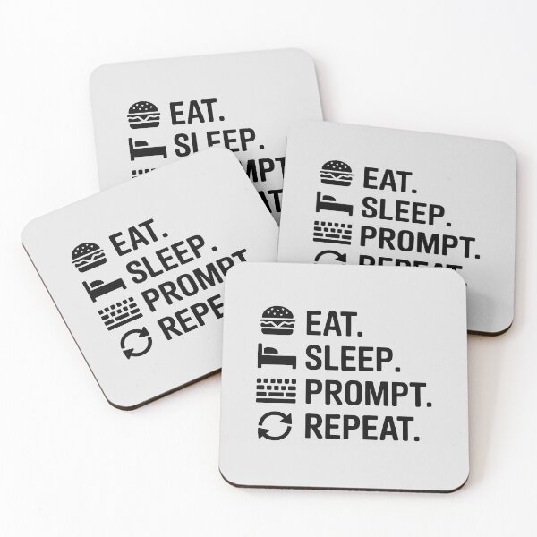 Item preview, Eat. Sleep. Prompt. Repeat. – Funny AI Programmer Humor Design designed and sold by Jollys-ArtShop.