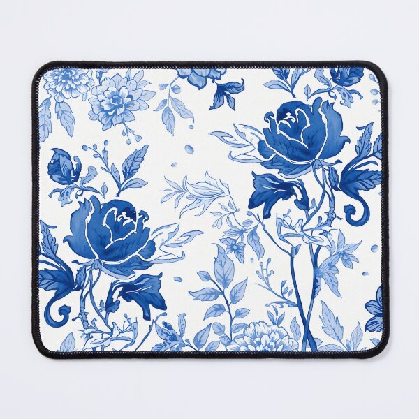 Item preview, Blue Botanical Floral Pattern Elegant Vintage Garden Design designed and sold by GrinGalore.
