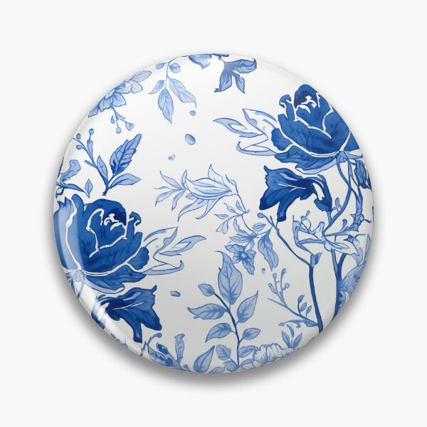 Item preview, Blue Botanical Floral Pattern Elegant Vintage Garden Design designed and sold by GrinGalore.