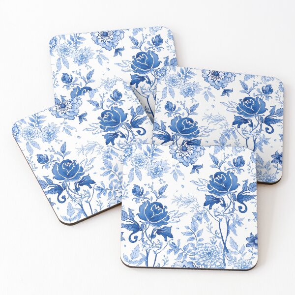 Item preview, Blue Botanical Floral Pattern Elegant Vintage Garden Design designed and sold by GrinGalore.