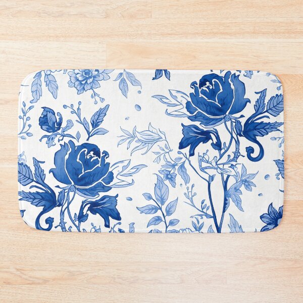 Item preview, Blue Botanical Floral Pattern Elegant Vintage Garden Design designed and sold by GrinGalore.