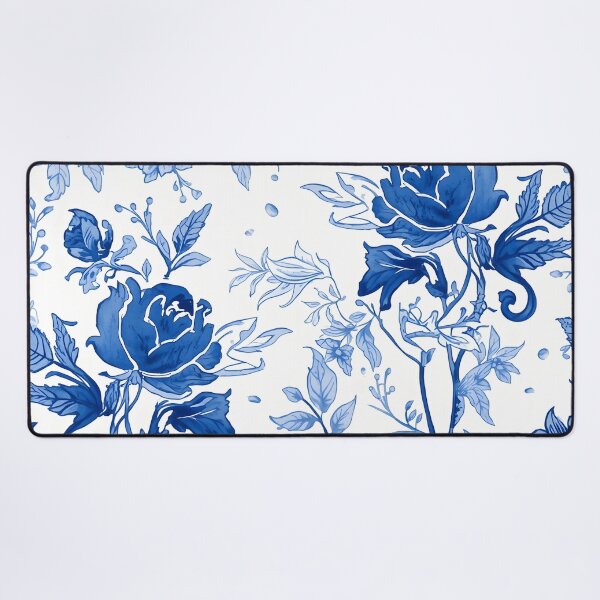Item preview, Blue Botanical Floral Pattern Elegant Vintage Garden Design designed and sold by GrinGalore.