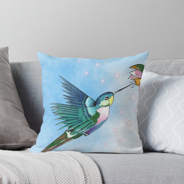 Item preview, Colorful Hummingbird And Flowers  designed and sold by Sartoris Art.