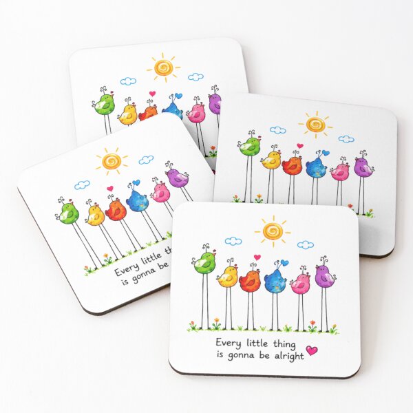 Item preview, Every Little Thing Is Gonna Be Alright Colorful Birds designed and sold by DailyDoodlesBySumbul.