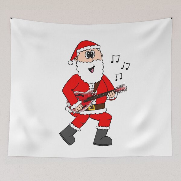 Item preview, Santa Playing Mandolin, Christmas Mandolinist Folk Musician designed and sold by doodlerob.