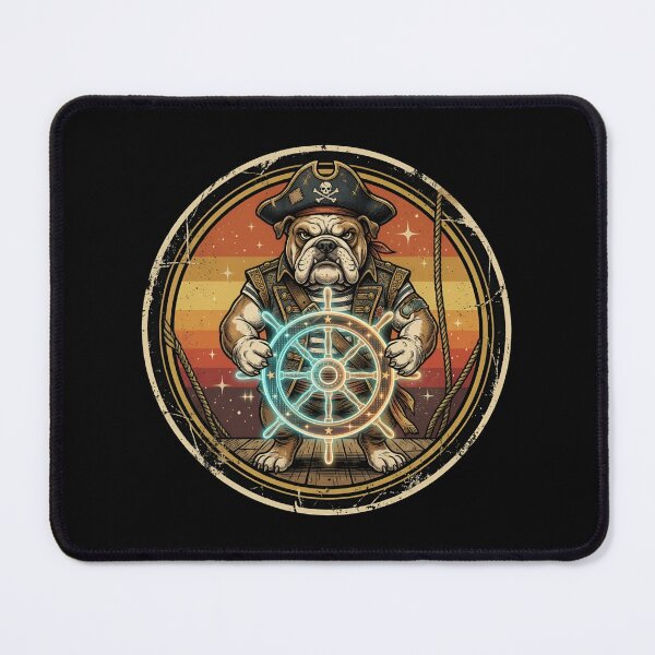Item preview, Retro Pirate Boatswain Bulldog Vintage Badge designed and sold by DuckOddity.