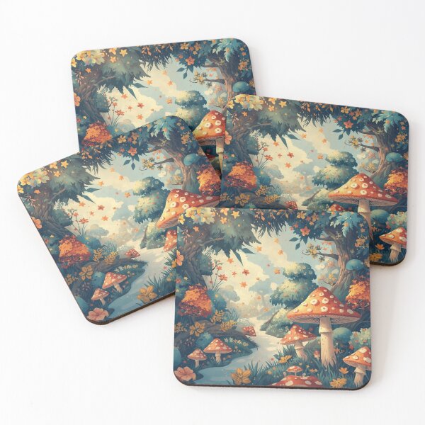Item preview, Magical Forest Pattern – Whimsical Woodland Seamless Design in Pastel Colors designed and sold by Art70shop.