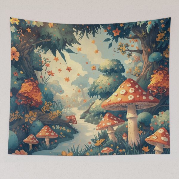 Item preview, Magical Forest Pattern – Whimsical Woodland Seamless Design in Pastel Colors designed and sold by Art70shop.
