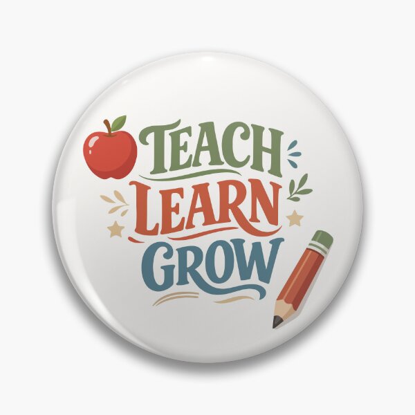 Item preview, Teach Learn Grow Apple & Pencil – Teacher Gift designed and sold by stylishdzign.