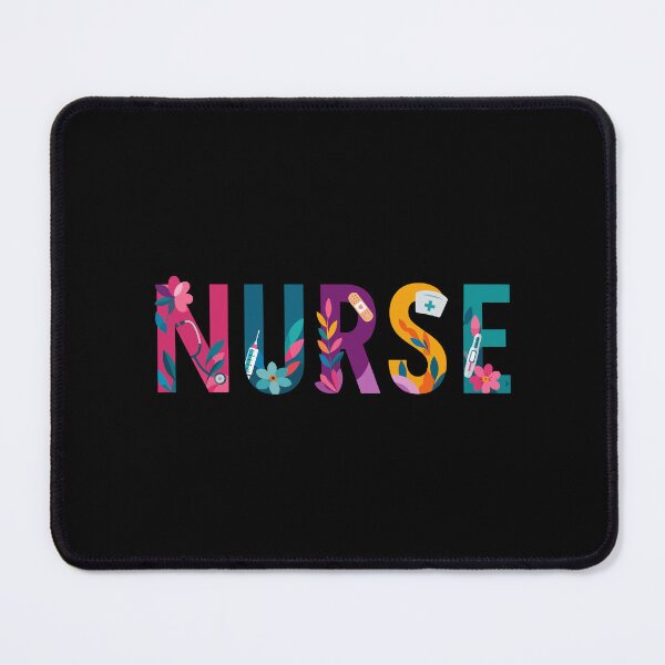 Item preview, NURSE Bright Floral Typography designed and sold by YNELENT.
