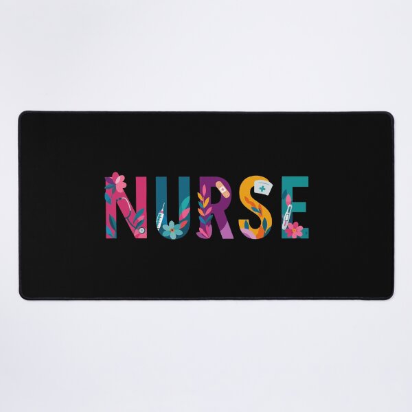 Item preview, NURSE Bright Floral Typography designed and sold by YNELENT.