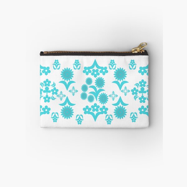 Item preview, Aqua Blue Floral Botanical Border Pattern, Decorative Retro Vector Design for Textile and Fabric Print designed and sold by Ei-Ei.