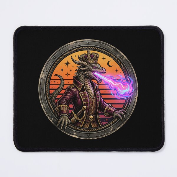 Item preview, Retro Pirate King Dragon Lizard Vintage Badge designed and sold by DuckOddity.