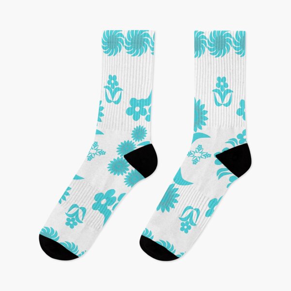 Item preview, Aqua Blue Floral Botanical Border Pattern, Decorative Retro Vector Design for Textile and Fabric Print designed and sold by Ei-Ei.