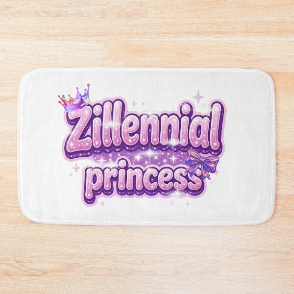 Item preview, Zillennial Princess Pink Y2K Glitter Aesthetic - Cute 90s 2000s Crown Bow Sticker designed and sold by Neurospicy Trolls.
