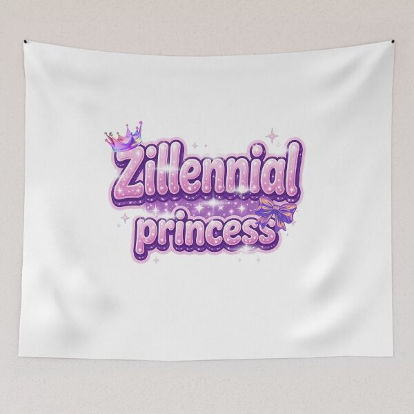 Item preview, Zillennial Princess Pink Y2K Glitter Aesthetic - Cute 90s 2000s Crown Bow Sticker designed and sold by Neurospicy Trolls.