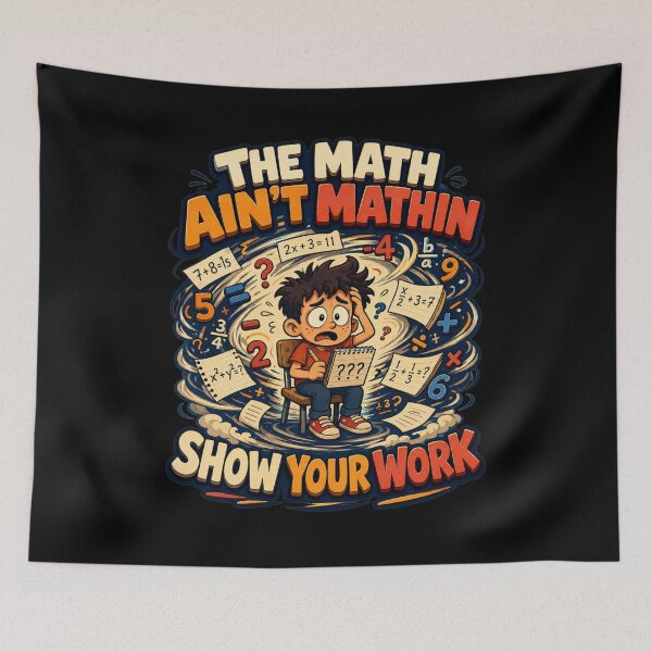 Item preview, The Math Aint Mathin Show Your Work Swirling Chaos Cartoon Art Funny Teacher Humor Gift for Math Teachers designed and sold by Nightarel.