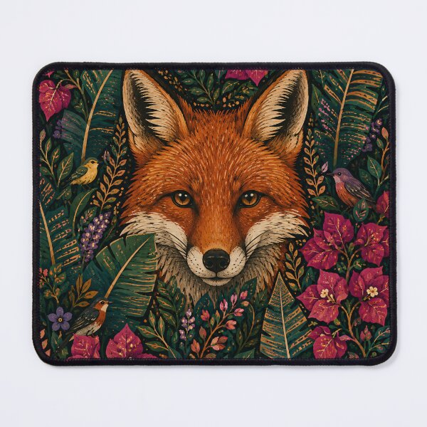 Item preview, Red Fox Face Botanical Garden Illustration designed and sold by Jozefin's Studio.