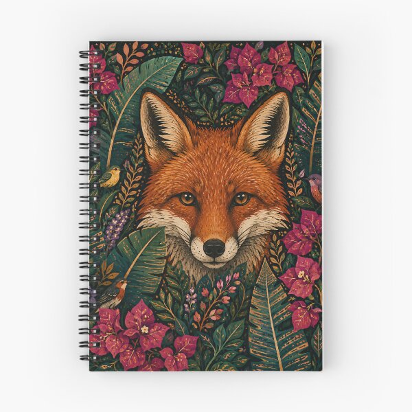Item preview, Red Fox Face Botanical Garden Illustration designed and sold by Jozefin's Studio.
