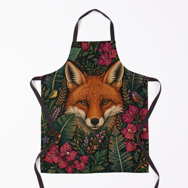 Item preview, Red Fox Face Botanical Garden Illustration designed and sold by Jozefin's Studio.