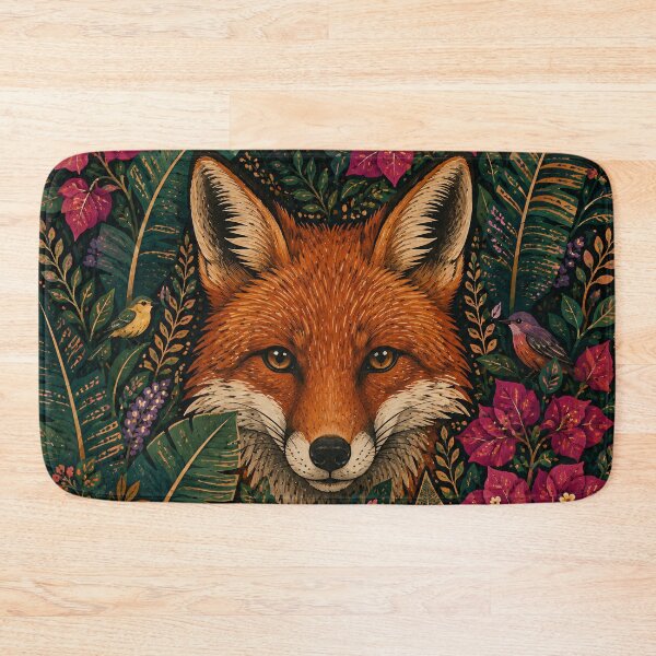 Item preview, Red Fox Face Botanical Garden Illustration designed and sold by Jozefin's Studio.