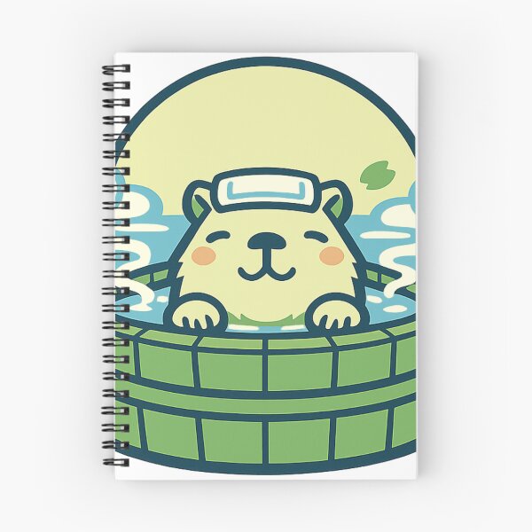 Item preview, Kawaii Capybara Onsen – Cute Japanese Hot Spring Rising Sun Sticker designed and sold by kawaii animal store (in Japan).