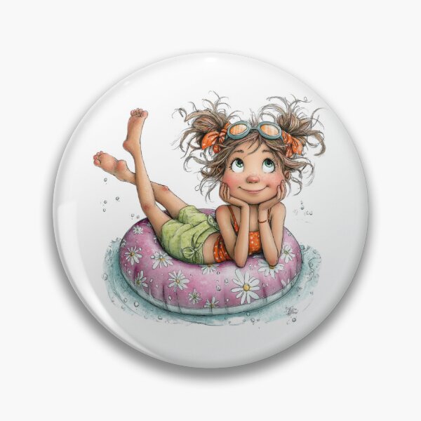 Item preview, Cute girl with a lifeline - whimsical design designed and sold by Lines, forms and colors.