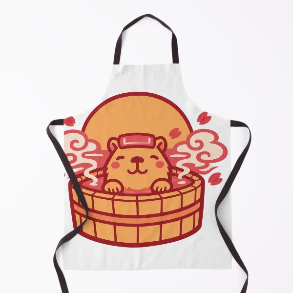 Item preview, Kawaii Capybara Onsen – Cute Japanese Hot Spring Rising Sun Sticker designed and sold by kawaii animal store (in Japan).