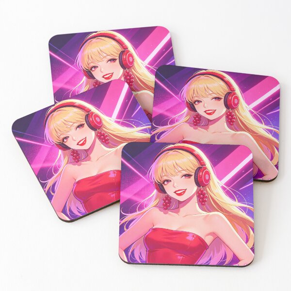 Item preview, Y2K Girl Power — Blonde in Red with Headphones designed and sold by Bondingbonding.