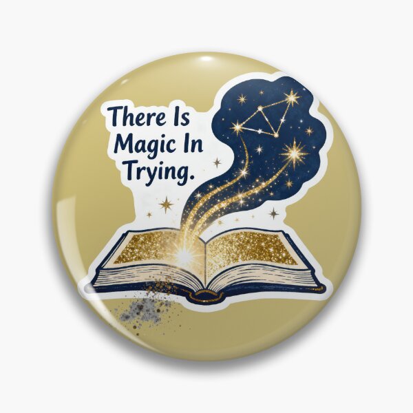 Item preview, There Is Magic In Trying – Open Book Golden Stardust Constellation Sticker designed and sold by Ideeplyfeltit.