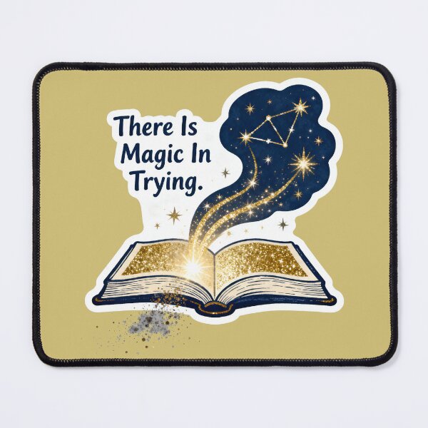 Item preview, There Is Magic In Trying – Open Book Golden Stardust Constellation Sticker designed and sold by Ideeplyfeltit.