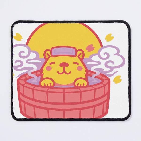 Item preview, Kawaii Capybara Onsen – Cute Japanese Hot Spring Rising Sun Sticker designed and sold by kawaii animal store (in Japan).