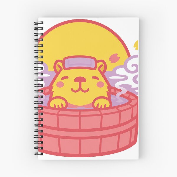 Item preview, Kawaii Capybara Onsen – Cute Japanese Hot Spring Rising Sun Sticker designed and sold by kawaii animal store (in Japan).