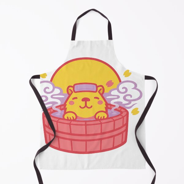 Item preview, Kawaii Capybara Onsen – Cute Japanese Hot Spring Rising Sun Sticker designed and sold by kawaii animal store (in Japan).