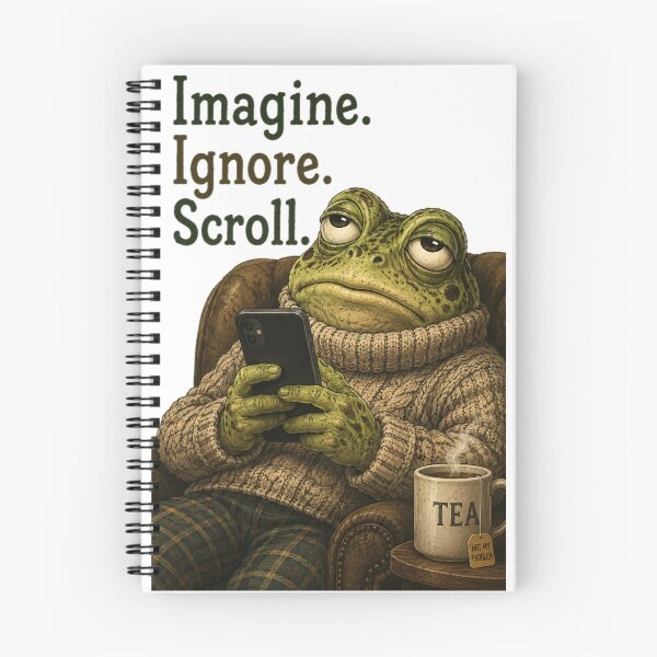 Artikelvorschau, Percy Frog – Imagine Ignore Scroll – Gemütlicher Humor für Introvertierte (Für Poster & Karten) entworfen und verkauft von flashARTstudio.