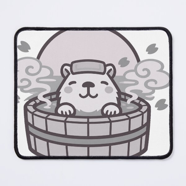 Item preview, Kawaii Capybara Onsen – Cute Japanese Hot Spring Rising Sun Sticker designed and sold by kawaii animal store (in Japan).