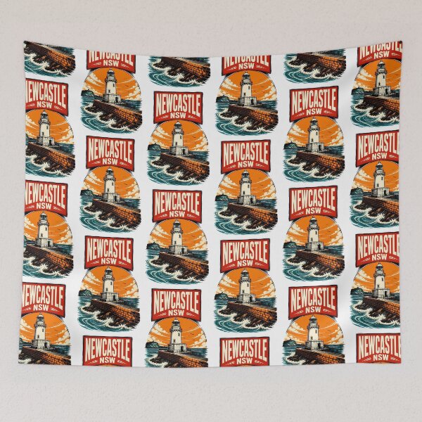 Item preview, Newcastle New South Wales Australia Vintage Travel Poster designed and sold by TravelersGems.